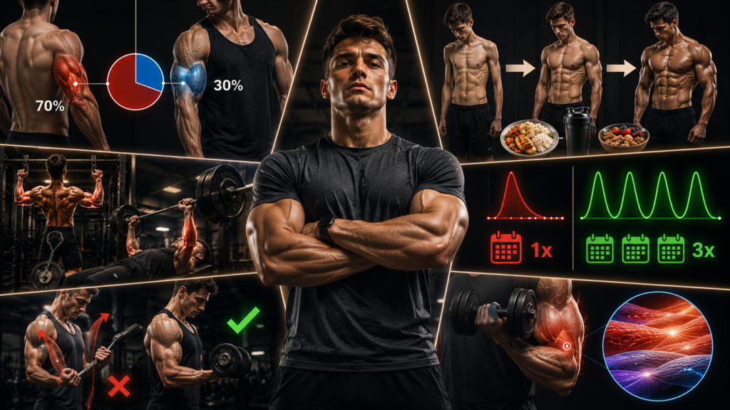 Complete guide to building bigger arms with science-based training.